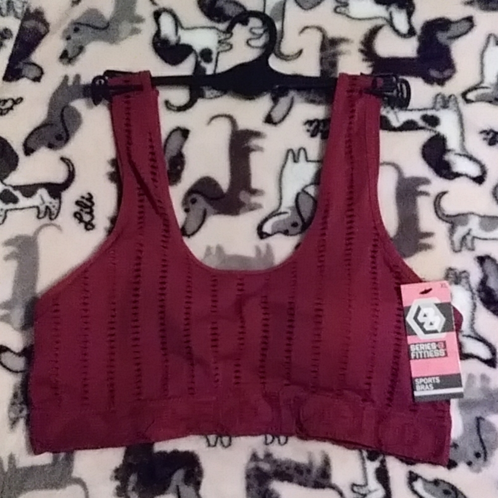 maroon sports bra new junior